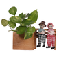 The Weaver's Nest Wooden Bench Planter with Figurine for Home, Porch, Balcony, Garden, Living Room