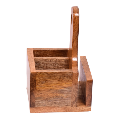 The Weaver's Nest Spoon Stand Cutlery Holder with Napkin Holder / Table Organizer for Dinning Table and Kitchen