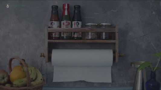 The Weaver's Nest Wooden Towel Holder/Rack with Shelf for Kitchen, Restaurants, Hotels and Washroom