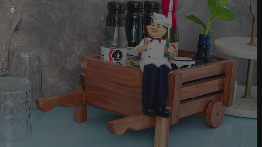 The Weaver's Nest Teak Wood Table Utility Cart