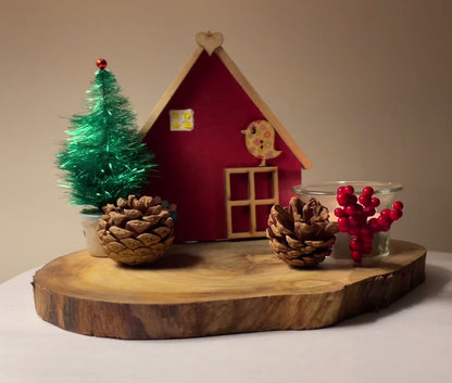 Vintage Wooden T Light Decor