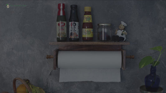 The Weaver's Nest Wooden Towel Holder/Rack with Shelf for Kitchen, Restaurants, Hotels and Bathroom