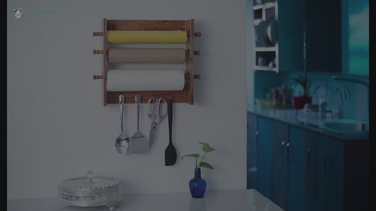 The Weaver's Nest Wooden Paper Towel Holder/Tissue Paper Stand/Roll Dispenser with Shelf for Kitchen, Restaurants, Hotels