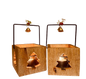 The Weaver's Nest Wooden Christmas Tree T Light Holders / Lanterns- Set Of 2