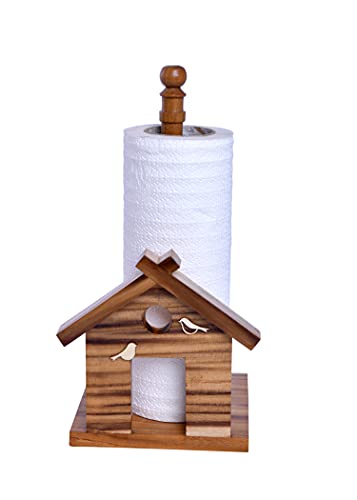 The Weaver's Nest Wooden House Kitchen Towel Holder/Tissue Paper Stand - Sturdy, House Shape for Kitchen, Restaurants, Hotels