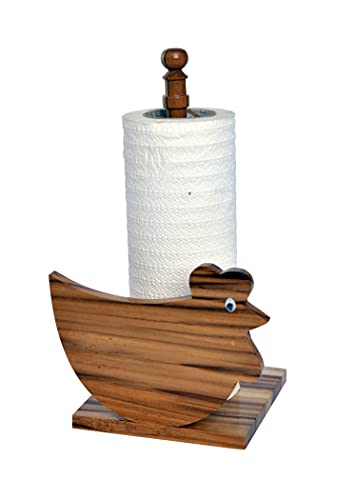 The Weaver's Nest Wooden Hen Kitchen Towel Holder/Tissue Paper Stand for Kitchen, Restaurants, Hotels (L 15 x W 13 x H 27 cm)