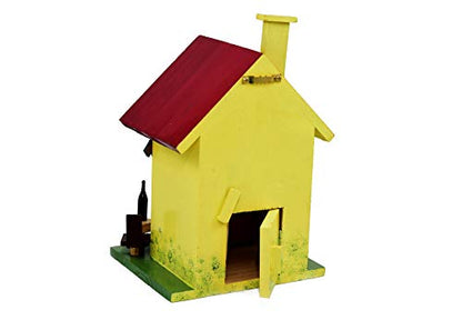 Beautifully Designed Yellow Bird House with Swing-The Weaver's Nest