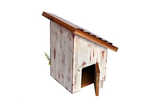 The Weaver's Nest Hand Crafted Solid Wood Bird House with Teak Roof