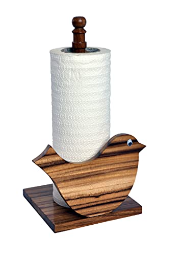 The Weaver's Nest Wooden Bird Kitchen Towel Holder/Tissue Paper Stand for Kitchen, Restaurants, Hotels (L 16 x W 13 x H 26 cm)
