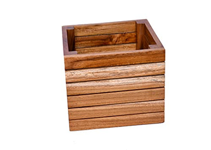 The Weaver's Nest Wooden Planter Box/Plant Stand, Flower Pot Holder for Home, Restaurants, Hotels, Garden, Balcony, Patio