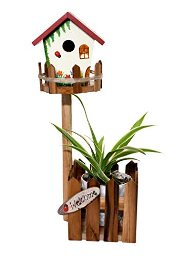 The Weaver's Nest Wooden Hand Painted Birdhouse Planter