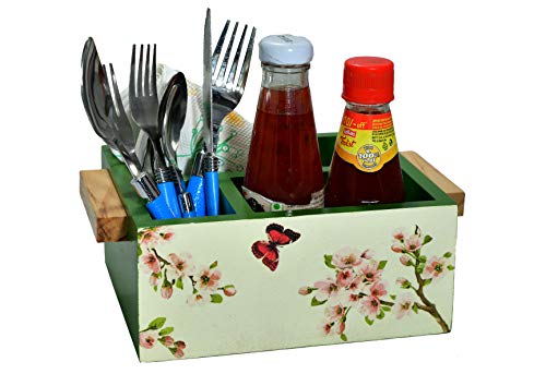 The Weaver's Nest Cutlery Holder and Table Organizer with Storage for Kitchen and Dining Table