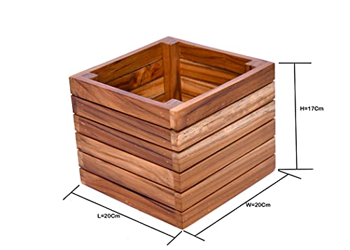 The Weaver's Nest Wooden Planter Box/Plant Stand, Flower Pot Holder for Home, Restaurants, Hotels, Garden, Balcony, Patio