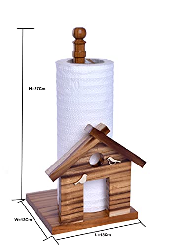 The Weaver's Nest Wooden House Kitchen Towel Holder/Tissue Paper Stand - Sturdy, House Shape for Kitchen, Restaurants, Hotels