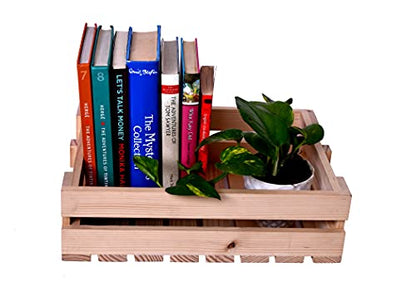 The Weaver's Nest Handcrafted Magazine Holder/Book Holder/Tray/Stand with Handle for Books, Flower Pot, Home Décor