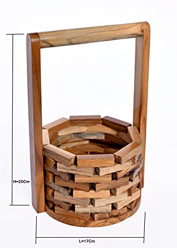 The Weaver's Nest Flowers in Wishing Well Wooden Planter - Plant Stand, Flower Pot Holder