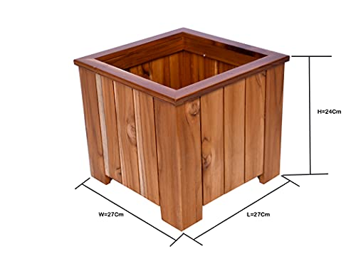 The Weaver's Nest Wooden Planter Box, Flower Pot Holder for Home, Restaurants, Hotels, Garden, Balcony, Patio
