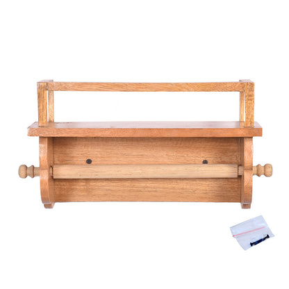 The Weaver's Nest Wooden Towel Holder/Rack with Shelf for Kitchen, Restaurants, Hotels and Washrooms