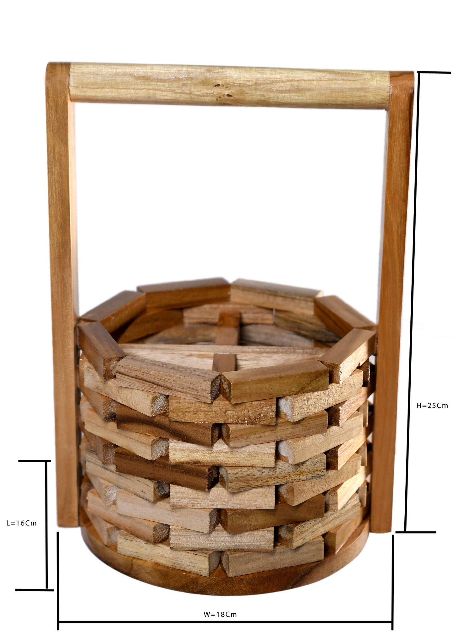 The Weaver's Nest Wishing Well Teak Wood Cutlery Holder for Dining Table