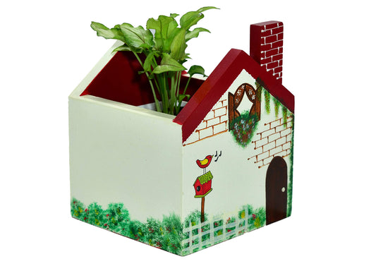 The Weaver's Nest Handpainted Hut Planter