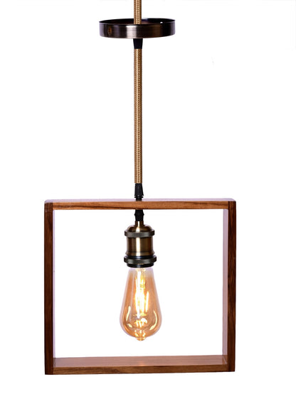 The Weaver's Nest Rustic Teak Wood Hanging Light/Lamp, Pendant Light for Home , Living Room, Kitchen Countertop, Study Room, Restaurants