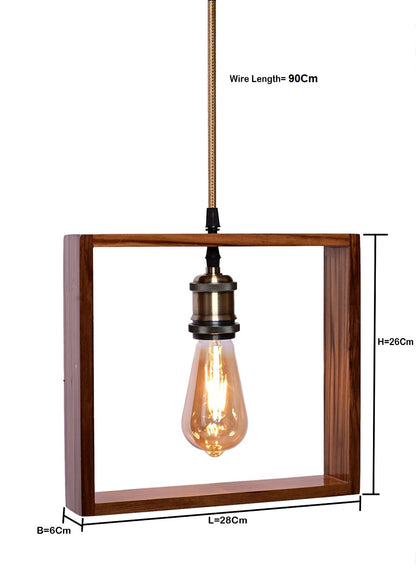 The Weaver's Nest Rustic Teak Wood Hanging Light/Lamp, Pendant Light for Home , Living Room, Kitchen Countertop, Study Room, Restaurants