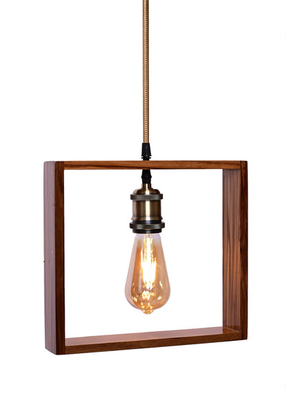 The Weaver's Nest Rustic Teak Wood Hanging Light/Lamp, Pendant Light for Home , Living Room, Kitchen Countertop, Study Room, Restaurants