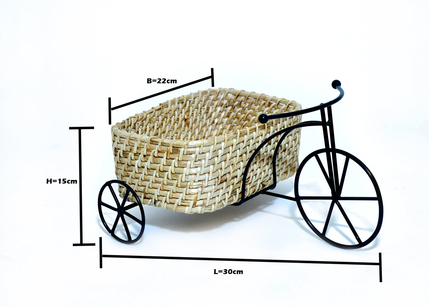 The Weaver’s Nest Cane and  Metal Cart Organiser ( 23 x 15 x 12 cm)