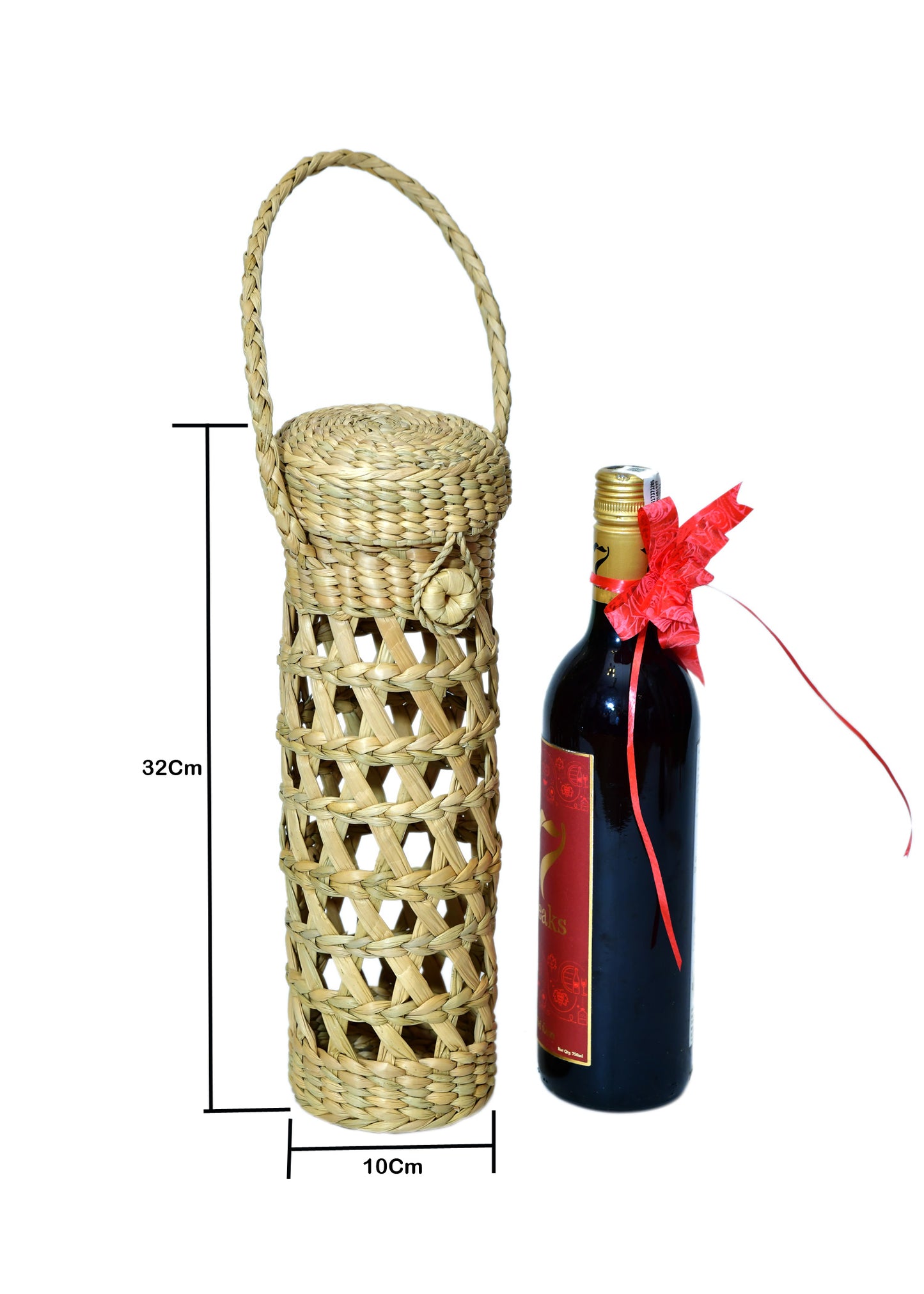 The Weaver’s Nest Handcrafted Kauna Grass Wine Bottle Cover for Gifting