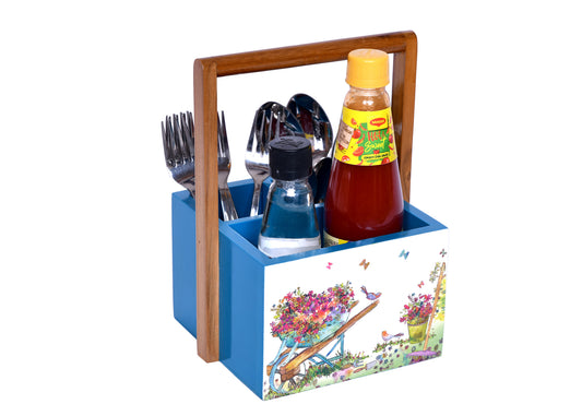 The Weaver's Nest Spoon Stand Cutlery Holder and Table Organizer with Storage for Kitchen and Dining Table