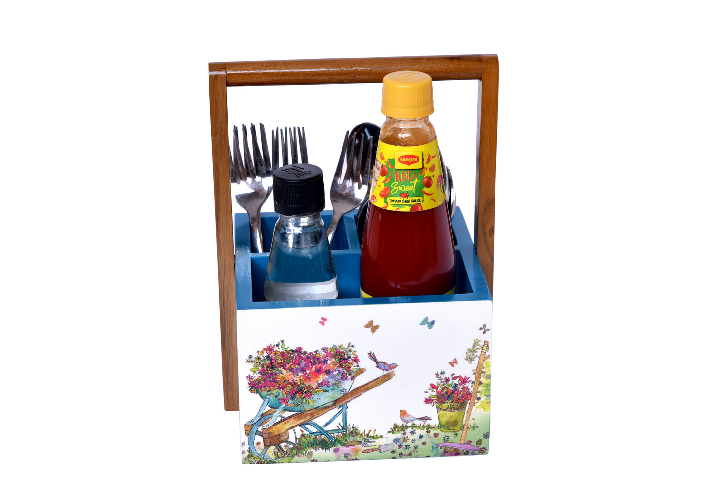 The Weaver's Nest Spoon Stand Cutlery Holder and Table Organizer with Storage for Kitchen and Dining Table