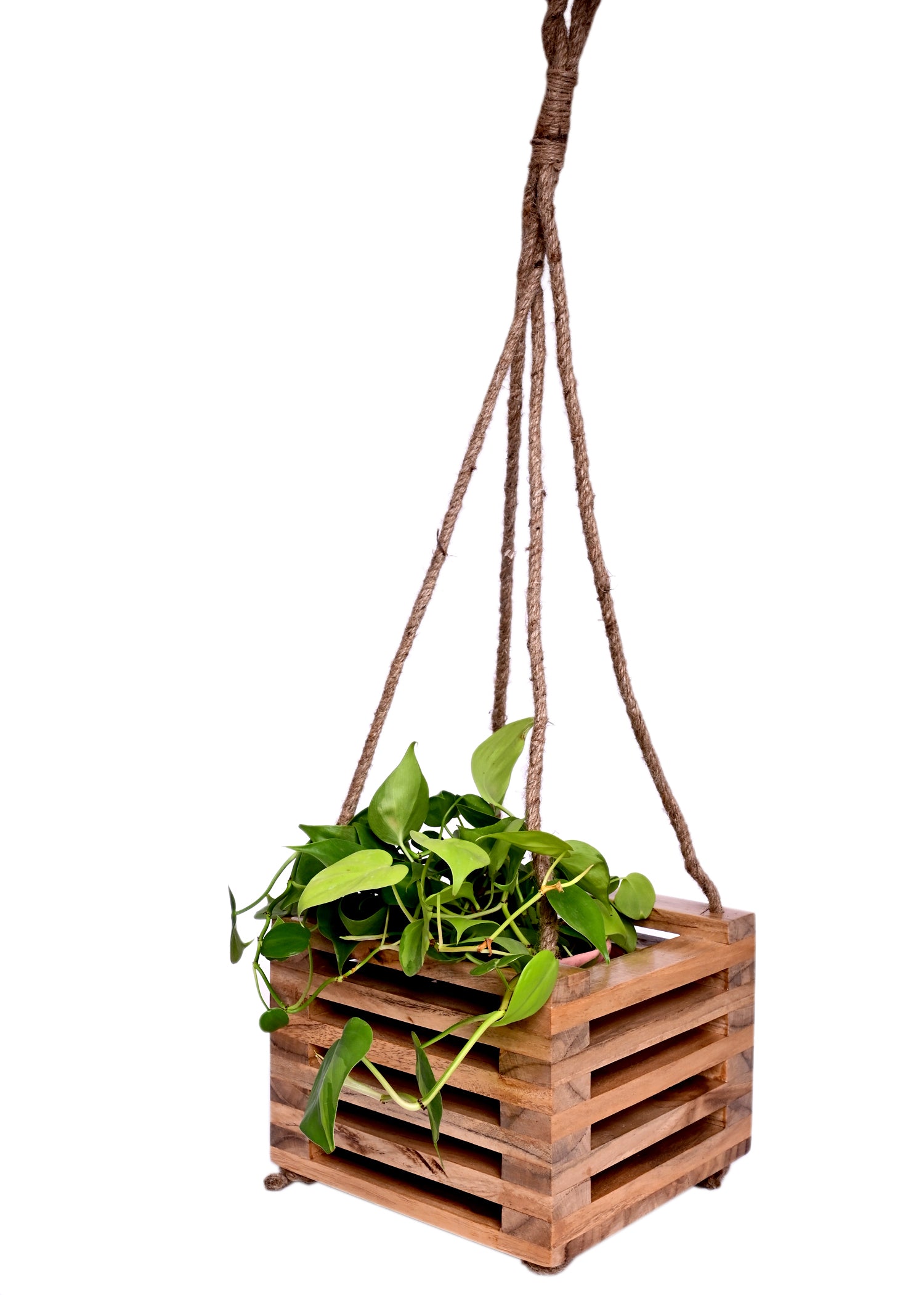 wooden plant pot hangers The Weaver's Nest Wooden Hanging Planter for Home, Offices, Restaurant – The Weavers Nest