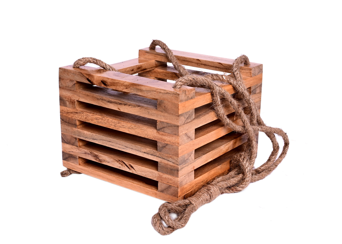 The Weaver's Nest  Wooden Hanging Planter for Home, Offices, Restaurants, Garden, Cafe, Balcony, Living Room