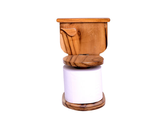 The Weaver's Nest Wooden Paper Towel Holder/Tissue Paper Stand/Roll Dispenser for washrooms,restrooms, Restaurants, Hotels, (L 17 x W 15 x H 25 cm)