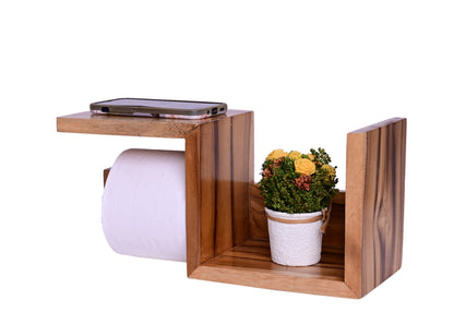 The Weaver's Nest Wooden Paper Towel Holder/Tissue Paper Stand/Roll Dispenser for Washrooms,Restrooms, Restaurants, Hotels, (L 32 x W 13 x H 15 cm)