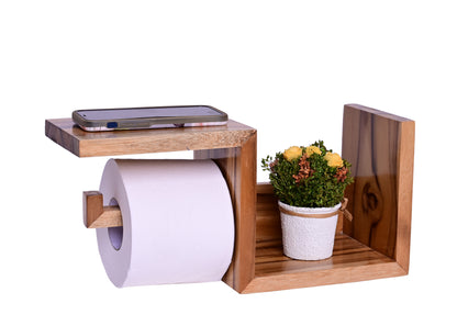 The Weaver's Nest Wooden Paper Towel Holder/Tissue Paper Stand/Roll Dispenser for Washrooms,Restrooms, Restaurants, Hotels, (L 32 x W 13 x H 15 cm)