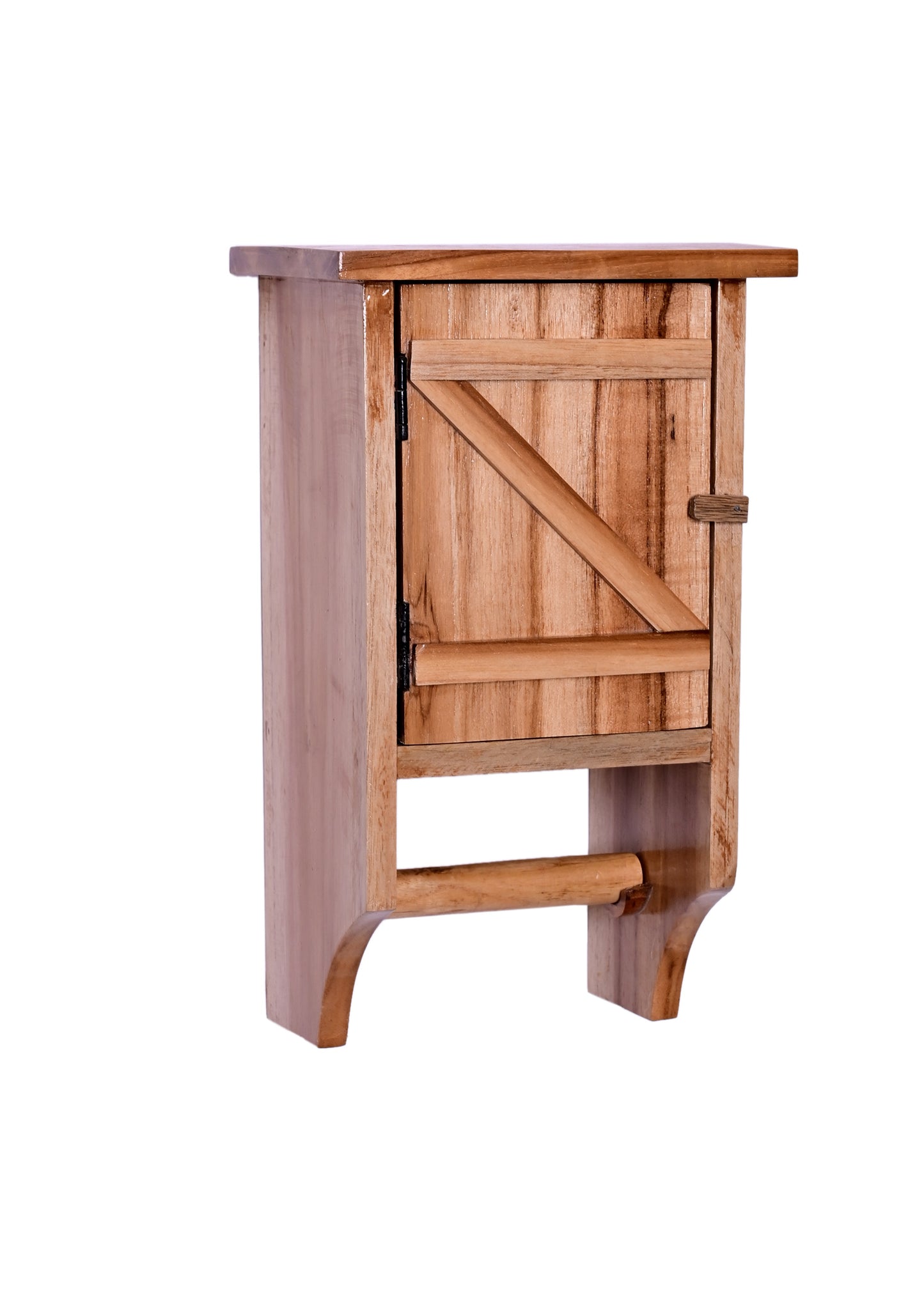 The Weaver's Nest Teak Wood Paper Towel Holder/Tissue Paper Stand/Roll Dispenser with Cabinet Door for Washrooms, Restrooms, Restaurants, Hotels