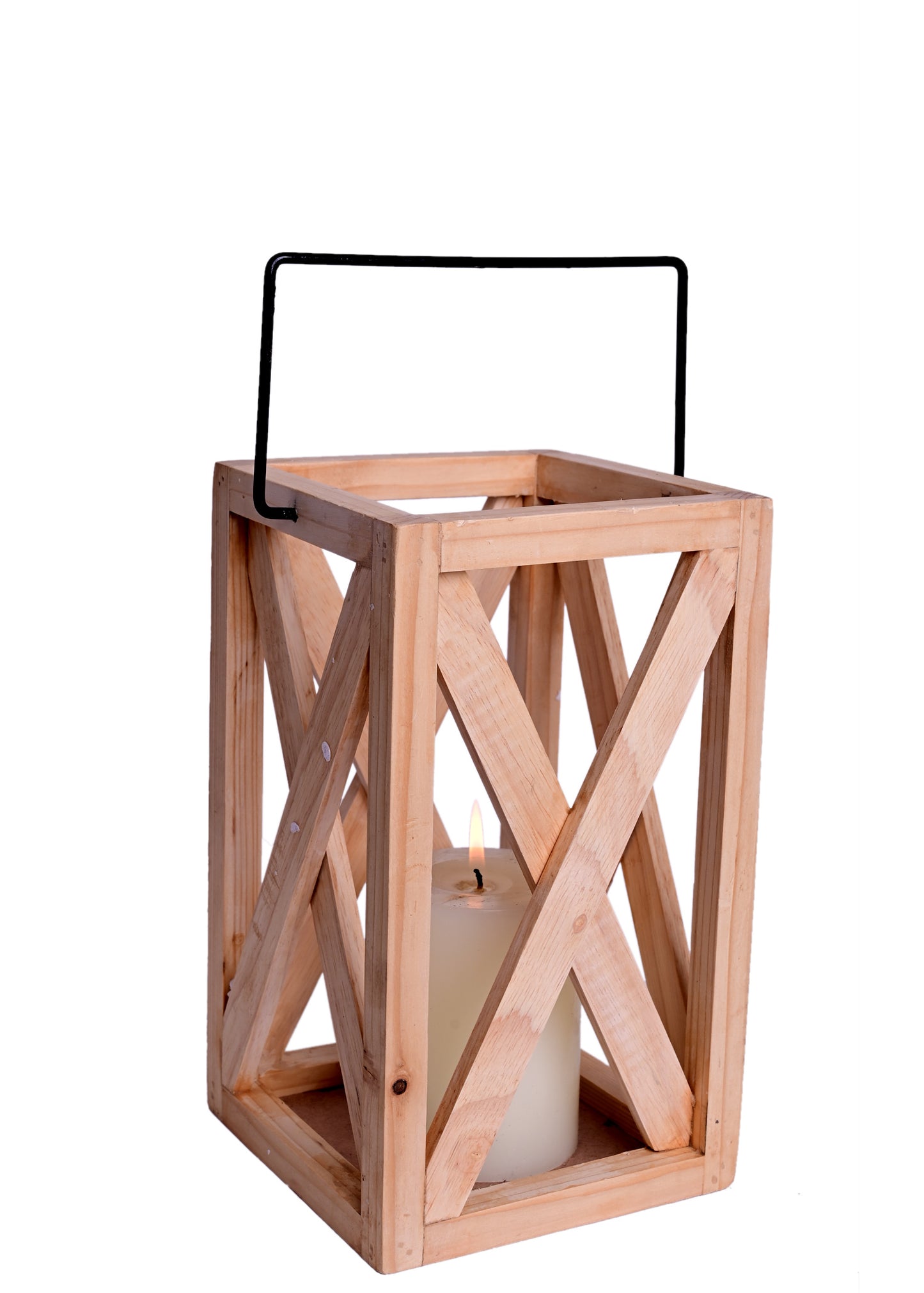 The Weaver's Nest  Wooden Hanging Lantern with Glass Jar Candle for Home Decoration, Festival Decor