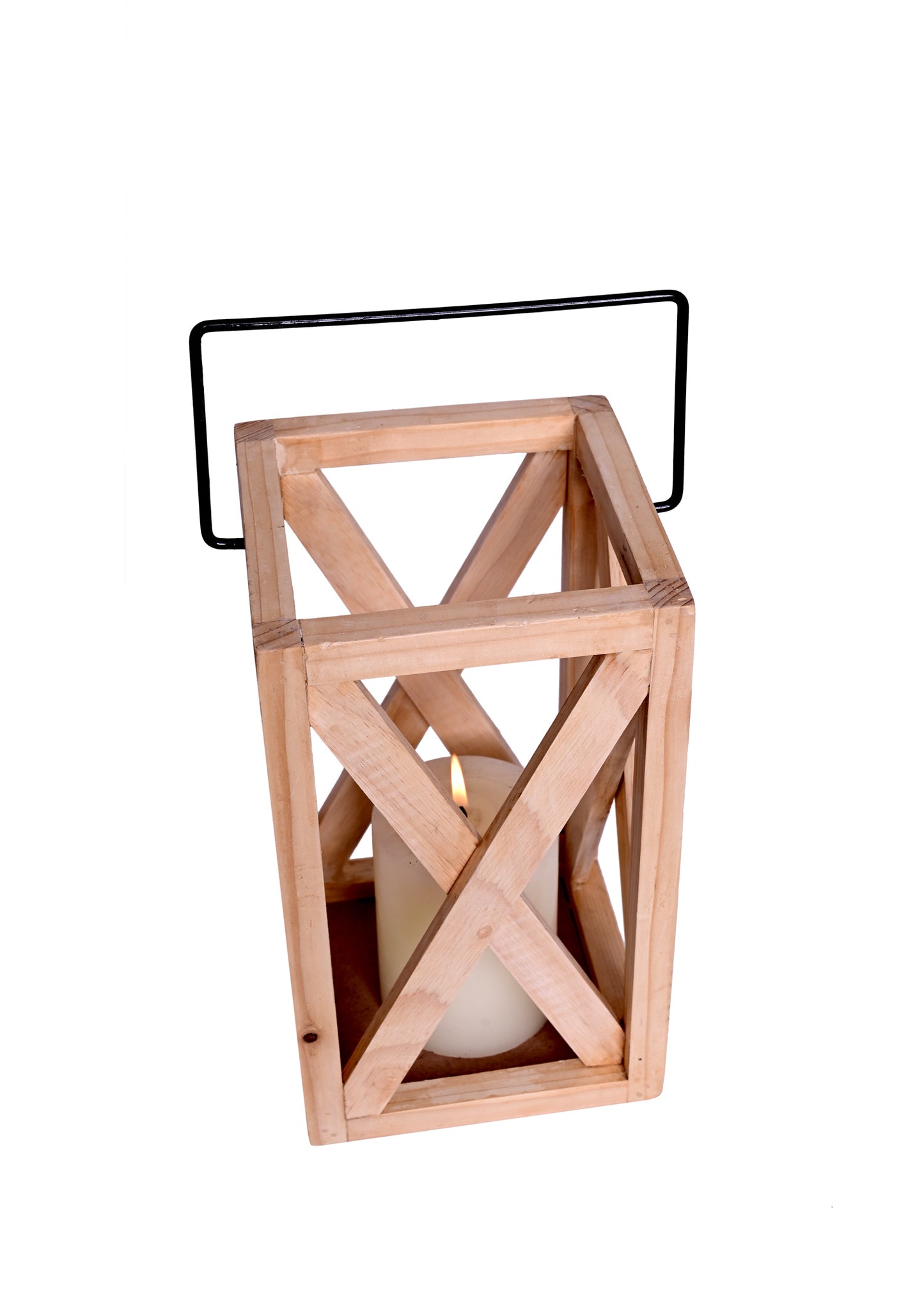 The Weaver's Nest  Wooden Hanging Lantern with Glass Jar Candle for Home Decoration, Festival Decor
