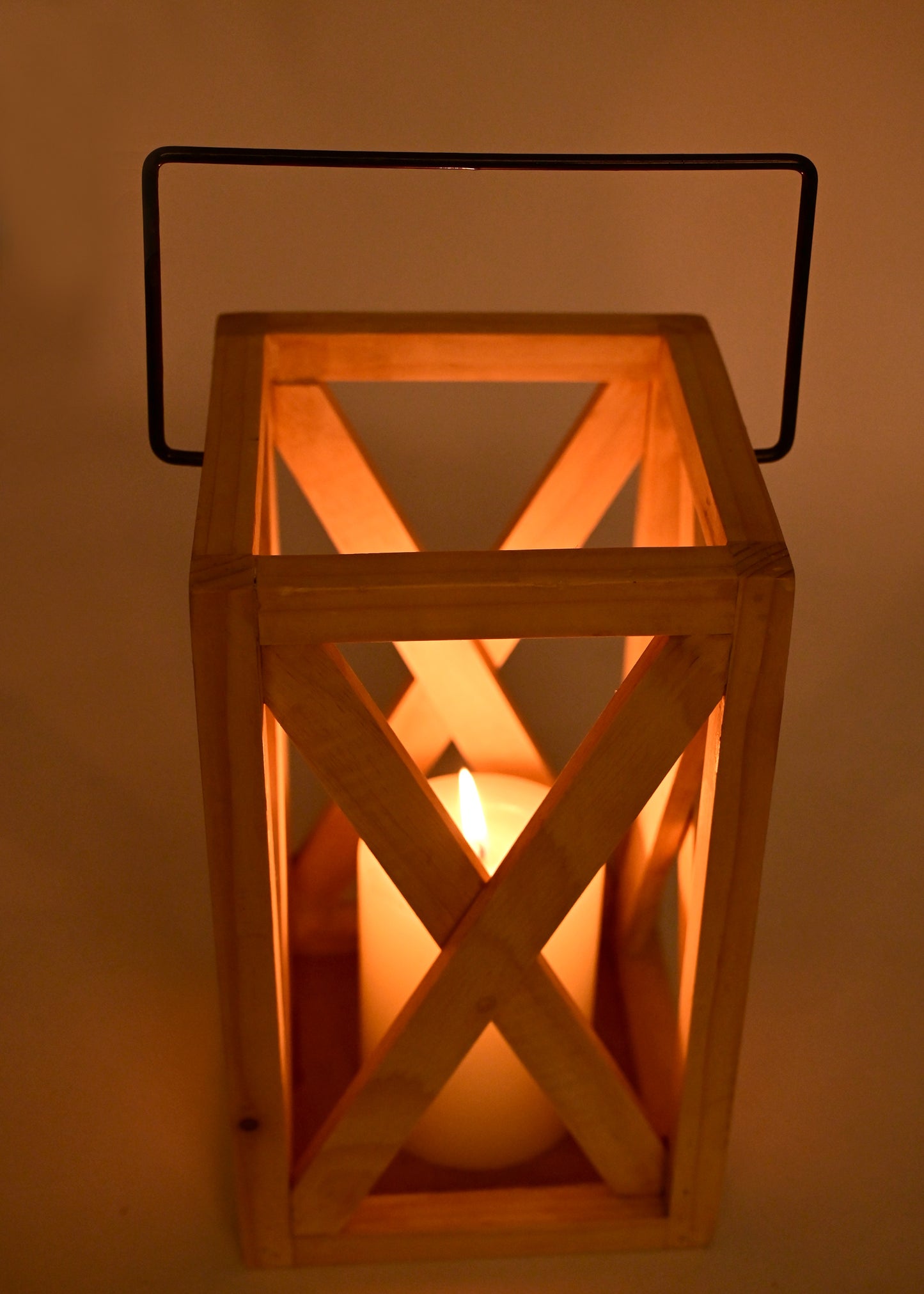 The Weaver's Nest  Wooden Hanging Lantern with Glass Jar Candle for Home Decoration, Festival Decor