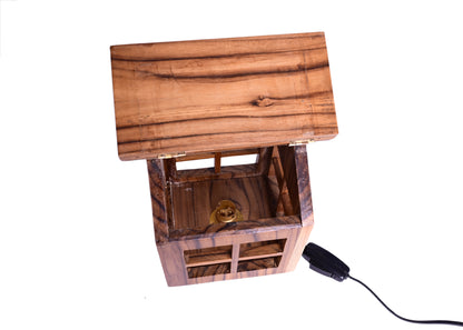 The Weaver's Nest Rustic Teak Wood House Table Lamp for Home , Hotels and Restaurants