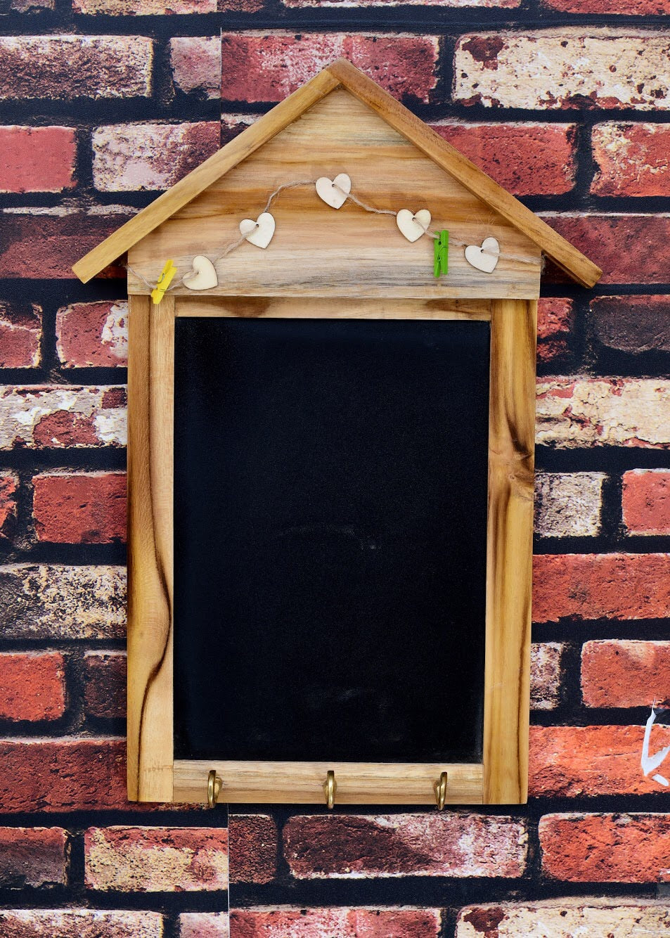 Wooden Wall Hanging Chalk Board, Key Holder - The Weaver's Nest