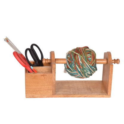 The Weaver's Nest Handmade Solid Wood Knitting Organizer / Caddy to Organize Needles, Wool, Yarn Balls, Crochet Hooks