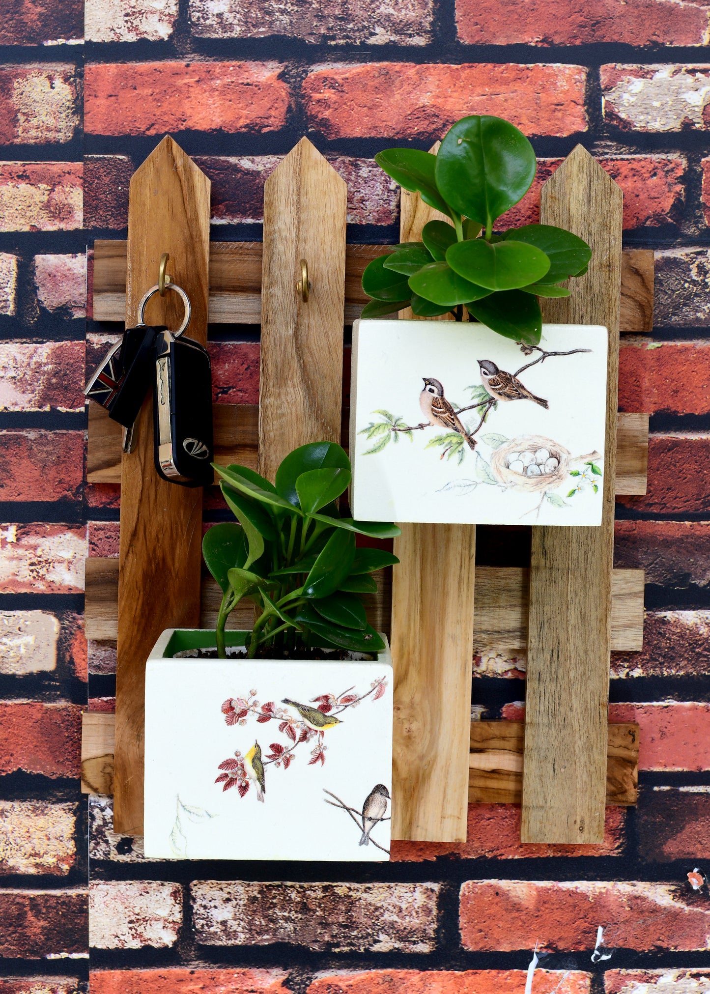 The Weaver's Nest Wooden Wall Planter for Indoors,Outdoors, Balcony Decoration, Garden Decor