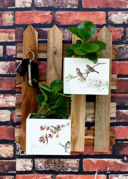 The Weaver's Nest Wooden Wall Planter for Indoors,Outdoors, Balcony Decoration, Garden Decor