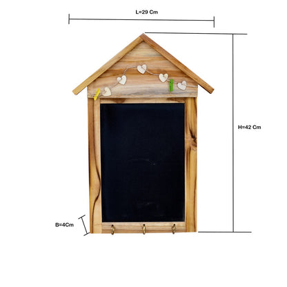 Wooden Wall Hanging Chalk Board, Key Holder - The Weaver's Nest